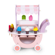 Wooden cart ice cream store for kids 12 pieces ECOTOYS