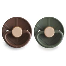 Frigg Little Viking Round Latex  Art.101541 Bjorn/Ragnar  Pacifier (nipple) made of 100% natural rubber 0-6 months (2 pcs.)