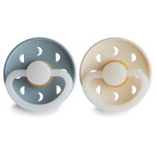 Frigg Moon Phase Round Latex Night Art.100202 Stone Blue Night/Cream Night Pacifier (nipple) made of 100% natural rubber 6-18 months (2 pcs.)