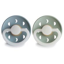 Frigg Moon Phase Round Latex Night Art.100178 Stone Blue Night/Sage Night Pacifier (nipple) made of 100% natural rubber 6-18 months (2 pcs.)