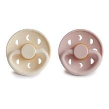 Frigg Moon Phase Round Latex Art.76292385 Blush/Cream Pacifier (nipple) made of 100% natural rubber 6-18 months (2 pcs.)