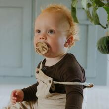 Frigg Moon Phase Round Latex Art.76292385 Blush/Cream Pacifier (nipple) made of 100% natural rubber 6-18 months (2 pcs.)