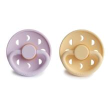 Frigg Moon Phase Round Latex Art.76292498 Pale Daffodil/Soft Lilac Пустышка(соска) из 100% натурального каучука 6-18 мес.(2 шт.)