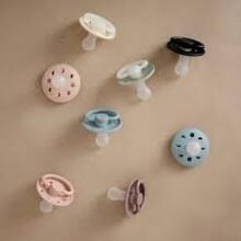 Frigg Moon Phase Round Latex Art.76292500 Powder Blue/Slate Pacifier (nipple) made of 100% natural rubber 6-18 months (2 pcs.)