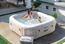 Gaisa pūšamais kvadrātveida SPA baseins ar hidromasāžu 4 personām 175x71 cm Premium piederumi INTEX 28446