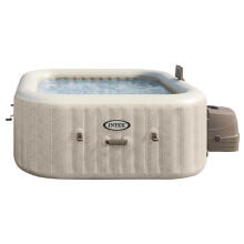Gaisa pūšamais kvadrātveida SPA baseins ar hidromasāžu 4 personām 175x71 cm Premium piederumi INTEX 28446