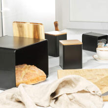 Salter BW129001EU7 Toronto 4-Piece Bread Bin &amp; Canister Set - Black