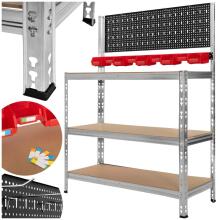 Springos HA5276 workbench 136x101x40 cm, load capacity 620 kg, tool work surface with shelves for garage
