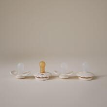 Frigg Pacifiers 4-pack Round Latex/Silicone Art.101484 Cream Pacifier (nipple) made of 100% natural rubber 0-6 months (4 pcs.)