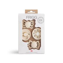Frigg Pacifiers 4-pack Round Latex/Silicone Art.101485 Powder Blue Apaļš māneklītis (knupītis) no 100% naturāla kaučuka/silikona no 0-6 mēn. (4 gb.)