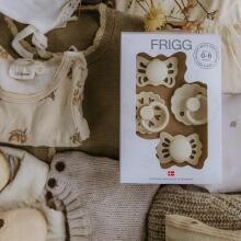 Frigg Pacifiers 4-pack Round Latex/Silicone Art.101485 Powder Blue Apaļš māneklītis (knupītis) no 100% naturāla kaučuka/silikona no 0-6 mēn. (4 gb.)