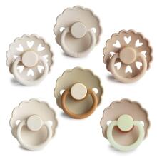 Frigg Pacifiers 4-pack Round Latex/Silicone Art.101865 Cinnamon Charm Пустышка(соска) из 100% натурального каучука/силикон 0-6 мес.(6 шт.)