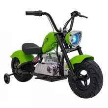 Motorcycle Chopper Warrior Art.260379 Green Мощный детский электромобиль/электромотоцикл 12 В