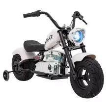 Motorcycle Chopper Warrior Art.260383 White Jaudīgā 12v bērnu elektromašīna/elektromotocikls