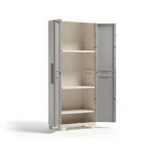 Высокий шкаф из дерева Linear 68x39x173 см, светло-бежевый/светло-серый