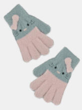 NOVITI RZ046-G-01 Girls' Gloves 5P Fluffy Single Heart 14