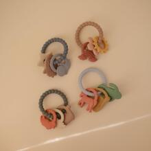 Mushie  Silicone  Teether Ring Art.102050 Augstākas kvalitātes - silikona grabulis (100% dabisks)