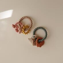 Mushie  Silicone  Teether Ring Art.101322 Augstākas kvalitātes - silikona grabulis (100% dabisks)