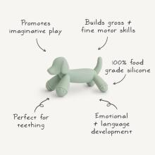 Mushie  Figurine Silicone Teether Dog Art.101572 Augstākas kvalitātes - silikona grabulis (100% dabisks)