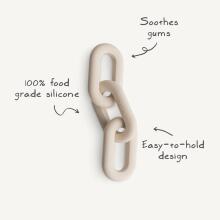 Mushie  Silicone  Teether Links Art.101270 Silicone rattle (100% natural)