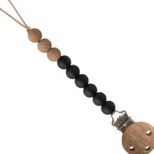 Mushie Silicone Pacifier Clip Eva Art.2090014 Black Māneklīša ķēde (Knupja turētājs) ar klipsi