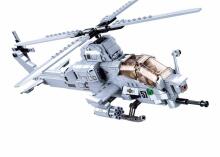 Конструктор Sluban, вертолет-ударник AH-1Z, 482 детали.