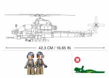 Конструктор Sluban, вертолет-ударник AH-1Z, 482 детали.