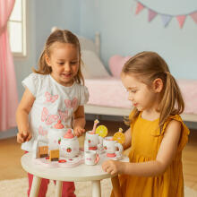 Wooden Tea Set Teapot Cups 14 Pieces ECOTOYS