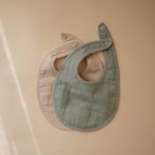 Mushie Muslin Bib Art.101254 Детский хлопковый слюнявчик,2 шт