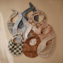 Mushie Muslin Bib Art.101254 Детский хлопковый слюнявчик,2 шт