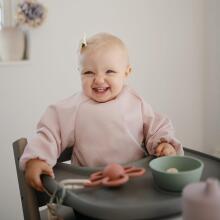 Mushie Long Sleeve Bib Art.101479 Fog Детский слюнявчик  с рукавами