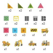 Woopie Magnetic Building Blocks Set with Construction Vehicles
