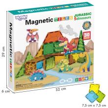 WOOPIE Magnētiskie būvbloki 7.5 cm Dino 30 gab.