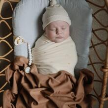 Mushie Ribbed Baby Blanket Blanket Art.101316 Tan Dabīgas kokvilnas pleds 90x90cm