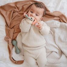 Mushie Ribbed Baby Blanket Blanket Art.101316 Tan Dabīgas kokvilnas pleds 90x90cm