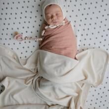 Mushie Ribbed Baby Blanket Blanket Art.101260 Blush Dabīgas kokvilnas pleds 90x90cm
