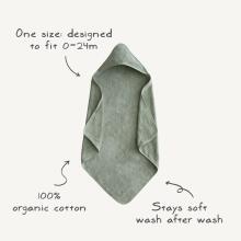 Mushie Bath Towel  Art.2940075 Fog   Детское Полотенце после купания с капюшоном 80x80см