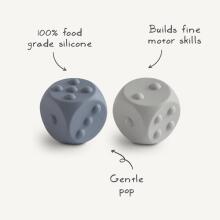 Mushie Dice Press Toy Art.100218 Augstākas kvalitātes - silikona grabulis motorikai (100% dabisks)