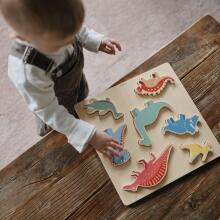 Mushie Wooden Puzzle  Art.101589 Dino Деревянный пазл