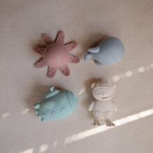 Mushie Mold Free Bath Play Set Art.101487 Sealife Vannas rotalļieta,4 gab