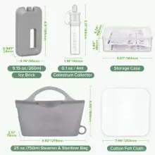 Haakaa Colostrum Essentials Pack Art.MHK208 Набор для сбора молозива: 4 мл (6 шт.) + пакет для стерилизации 750 мл + кубик льда