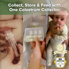 Haakaa Colostrum Essentials Pack Art.MHK208 Набор для сбора молозива: 4 мл (6 шт.) + пакет для стерилизации 750 мл + кубик льда