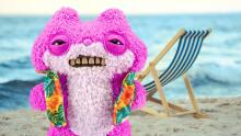 Fuggler Vacay Vibes by ZURU Smieklīga, neglīta briesmoņa plīša kolekcijas rotaļlieta - Skicīta vāvere - rozā, bērnu mīkstā rotaļlieta