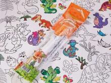 DA Coloring Tablecloth Happy Dino Art.KDTC0003 Krāsojamais galdauts - Dinozauri