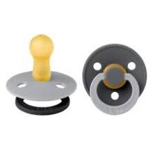 Bibs Studio Colour Round Fusion Art.263670 Cloud Iron Mix Pacifier, 100% natural  6-18  (2pcs)