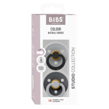 Bibs Studio Colour Round Fusion Art.263670 Cloud Iron Mix Pacifier, 100% natural  6-18  (2pcs)