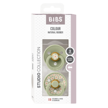 Bibs Studio Colour Round Fusion Art.263672 Jasmine Sage Mix Apaļš māneklītis (knupītis) no 100% naturāla kaučuka no 6-18 mēn. (2 gb.)
