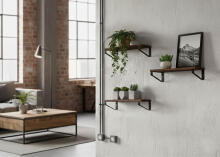Подставка для растений на стену с 3 висячими полками для цветов и декора Loft ModernHome