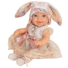 WOOPIE ROYAL Bērnu lelle 24 cm kleitā un zaķa cepurē