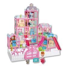 WOOPIE Dollhouse Villa with Accessories and Doll Illuminated 275pcs